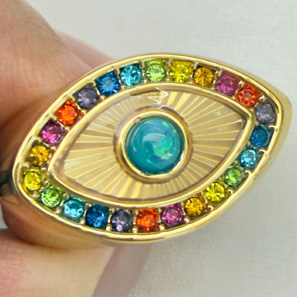 Kurt Geiger London Rainbow Eye Cocktail Ring Size 9 New in Box